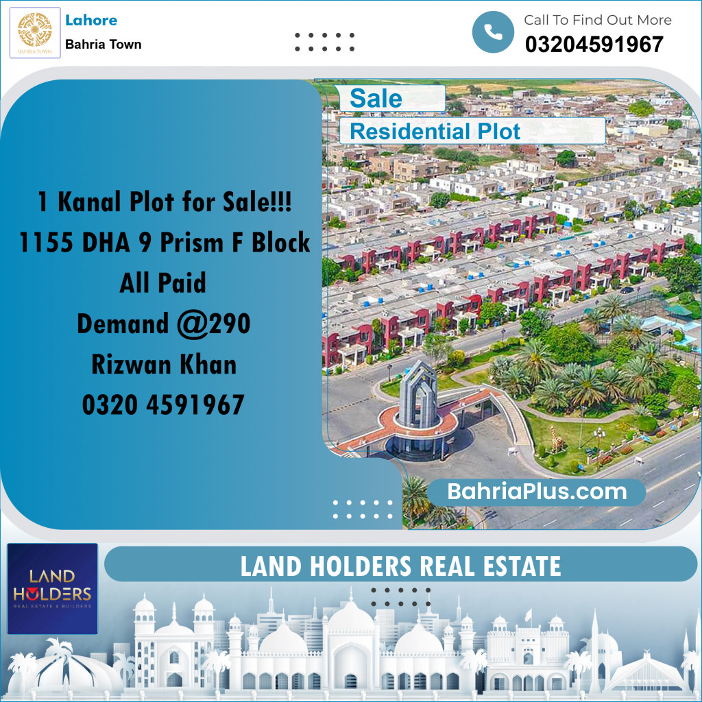 Residential Plot for Sale in Bahria Town, Lahore - (BP-360453)