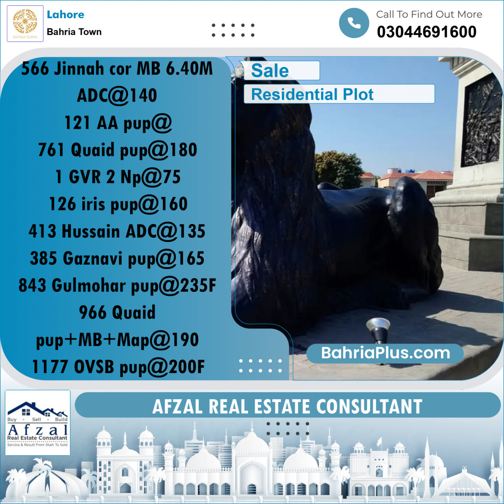 Residential Plot for Sale in Bahria Town, Lahore - (BP-360499)