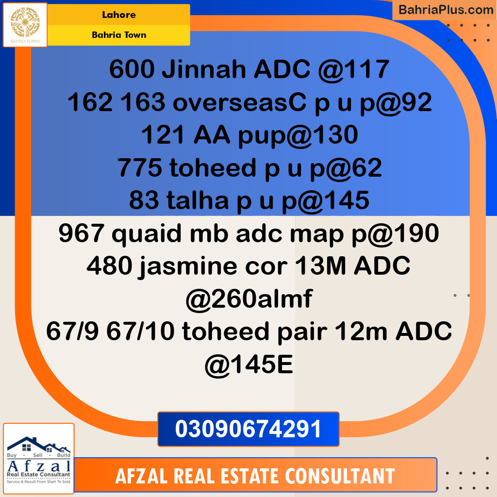 Residential Plot for Sale in Bahria Town, Lahore - (BP-360538)