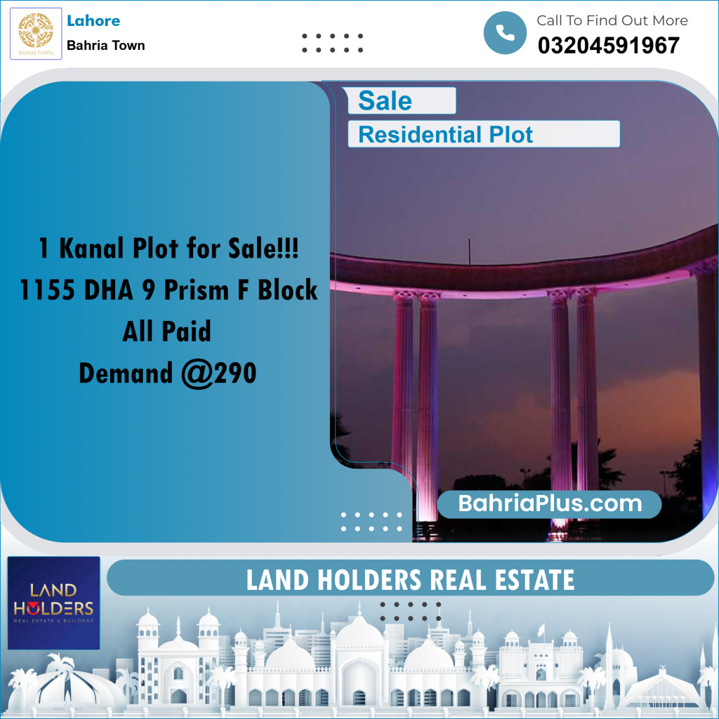 Residential Plot for Sale in Bahria Town, Lahore - (BP-360588)