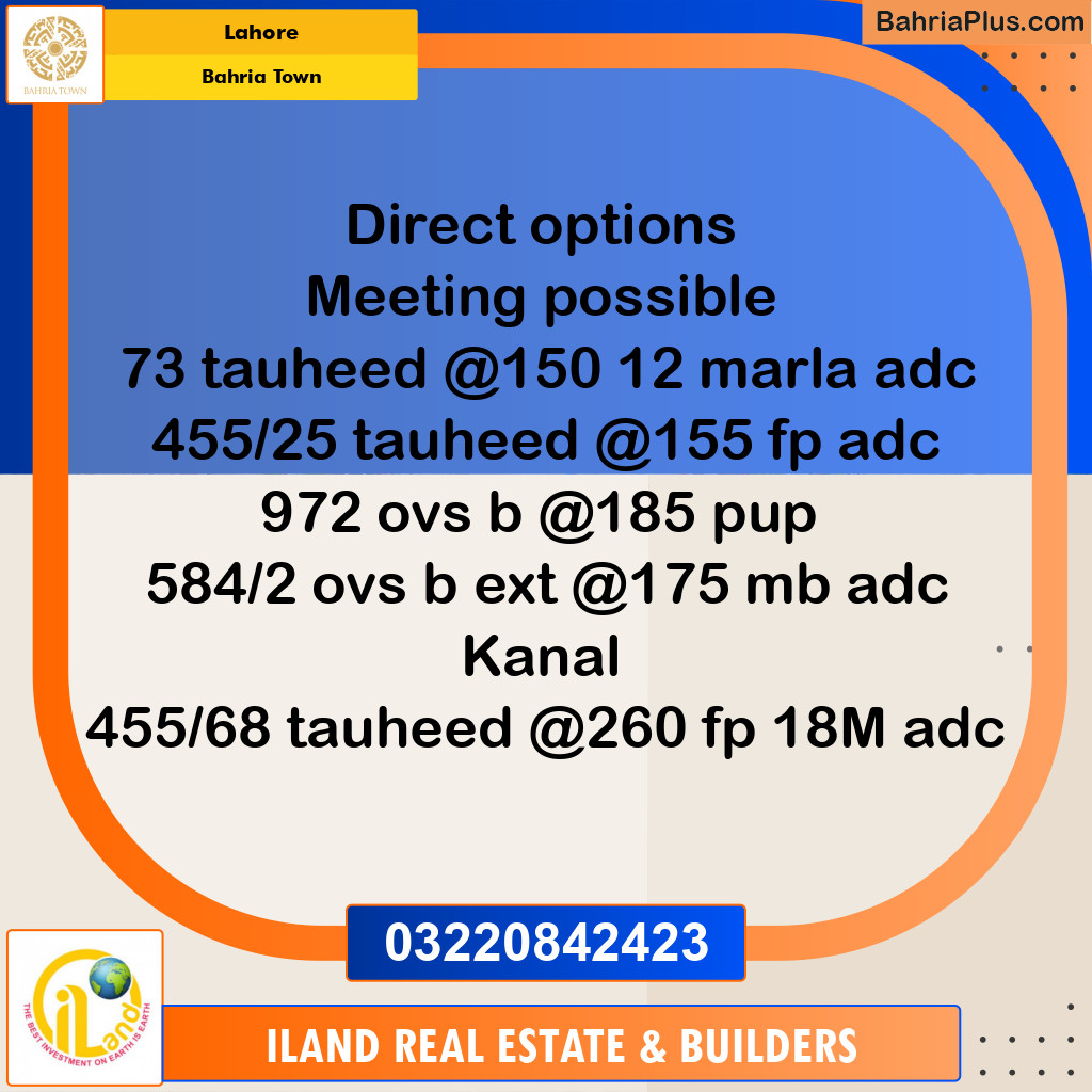 Residential Plot for Sale in Bahria Town, Lahore - (BP-360632)