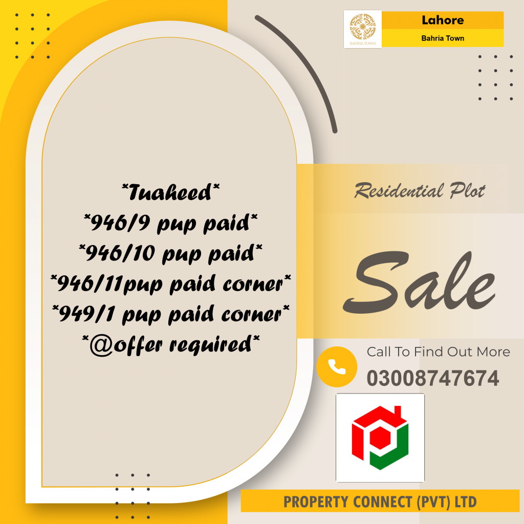 Residential Plot for Sale in Bahria Town, Lahore - (BP-360668)