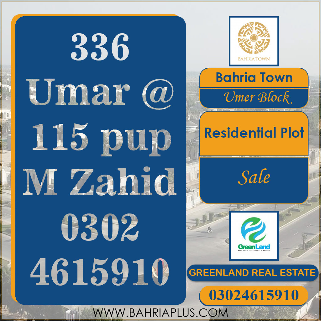 5 Marla Residential Plot for Sale in Sector B - Umer Block -  Bahria Town, Lahore - (BP-360847)