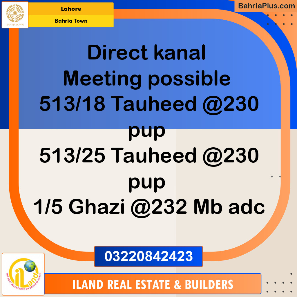Residential Plot for Sale in Bahria Town, Lahore - (BP-360880)