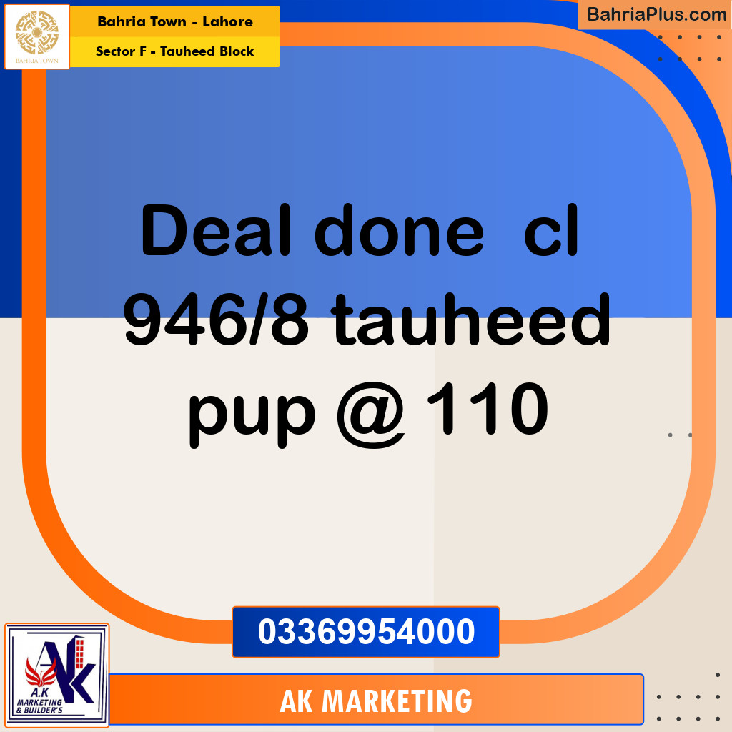 10 Marla Residential Plot for Sale in Sector F - Tauheed Block -  Bahria Town, Lahore - (BP-360943)