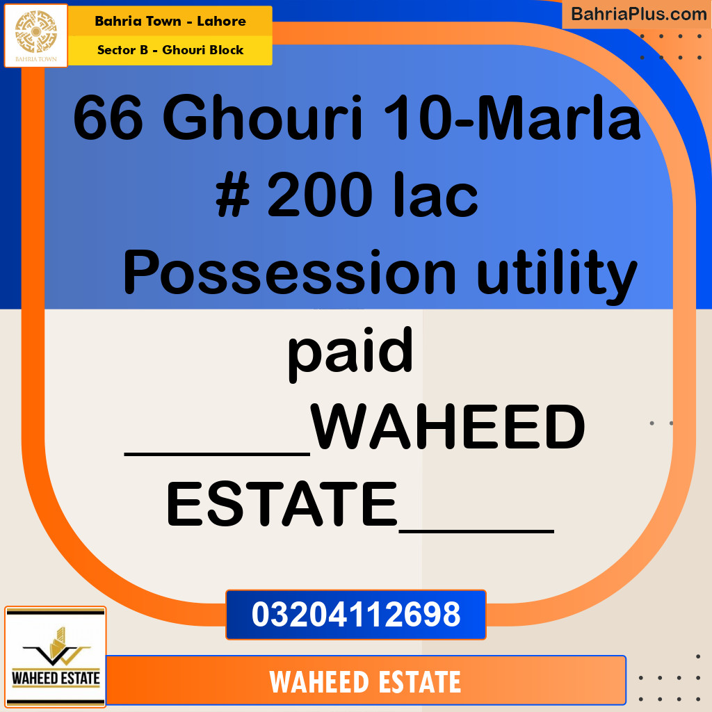 10 Marla Residential Plot for Sale in Sector B - Ghouri Block -  Bahria Town, Lahore - (BP-360951)