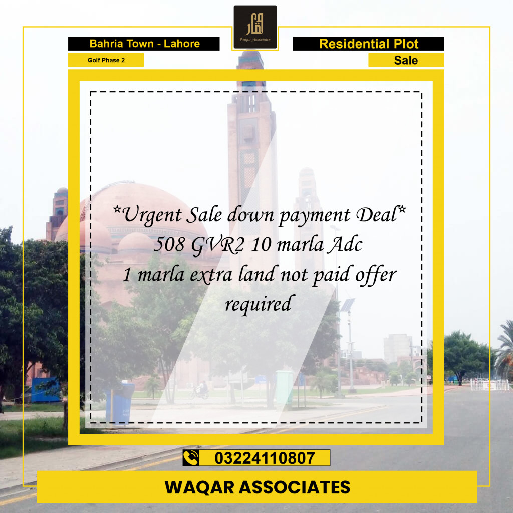 10 Marla Residential Plot for Sale in Golf Phase 2 -  Bahria Town, Lahore - (BP-361148)