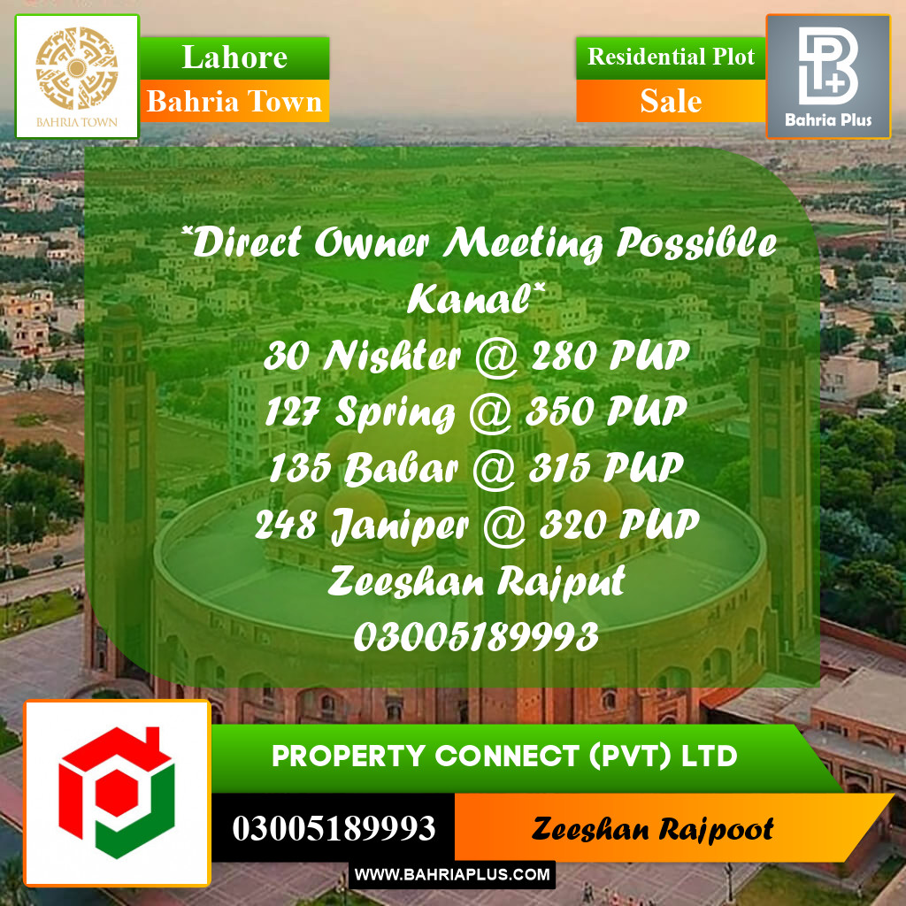 Residential Plot for Sale in Bahria Town, Lahore - (BP-361384)