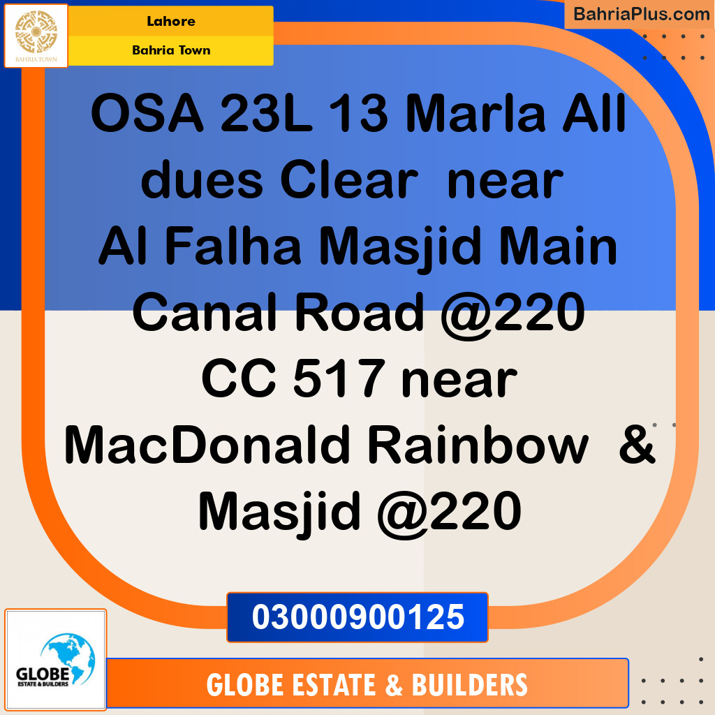 Residential Plot for Sale in Bahria Town, Lahore - (BP-361449)