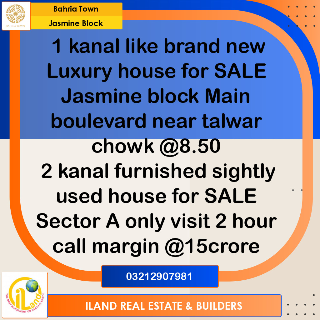 1 Kanal Residential Plot for Sale in Sector C - Jasmine Block -  Bahria Town, Lahore - (BP-361455)