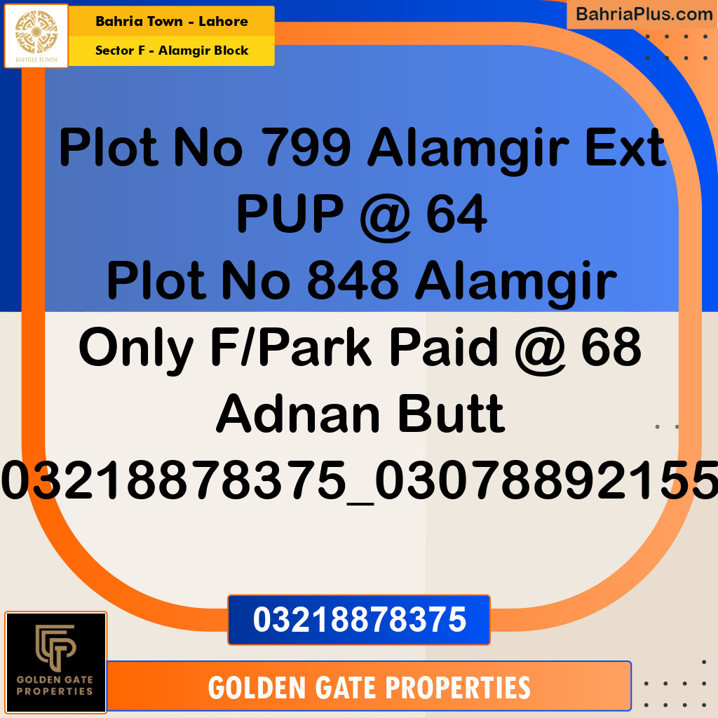 5 Marla Residential Plot for Sale in Sector F - Alamgir Block -  Bahria Town, Lahore - (BP-361567)