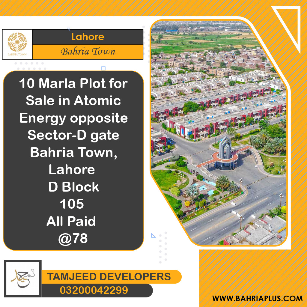 10 Marla Residential Plot for Sale in Bahria Town, Lahore - (BP-361597)