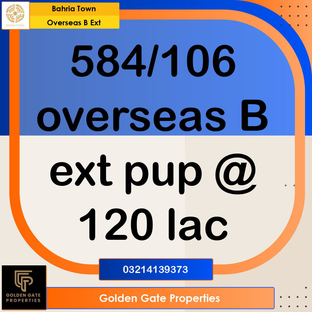 10 Marla Residential Plot for Sale in Overseas B Ext -  Bahria Town, Lahore - (BP-361699)