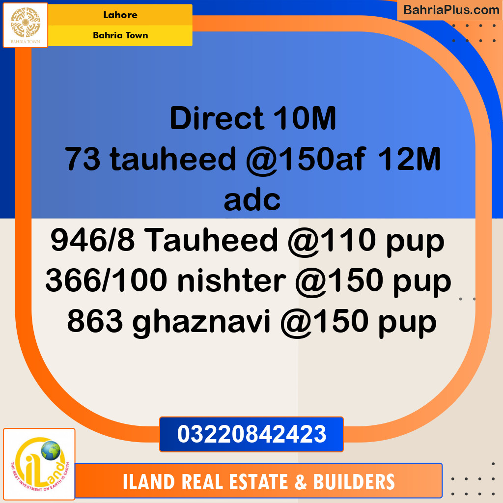 Residential Plot for Sale in Bahria Town, Lahore - (BP-361717)