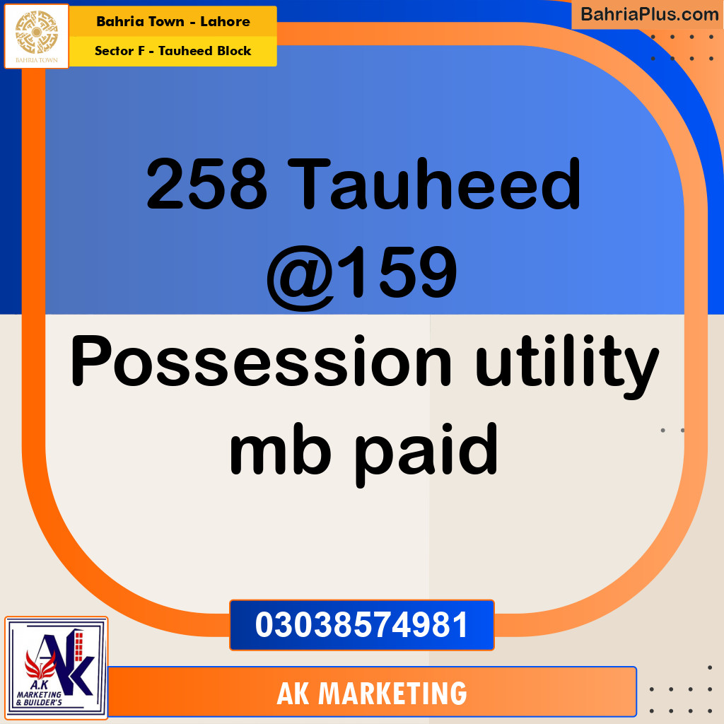 10 Marla Residential Plot for Sale in Sector F - Tauheed Block -  Bahria Town, Lahore - (BP-361746)