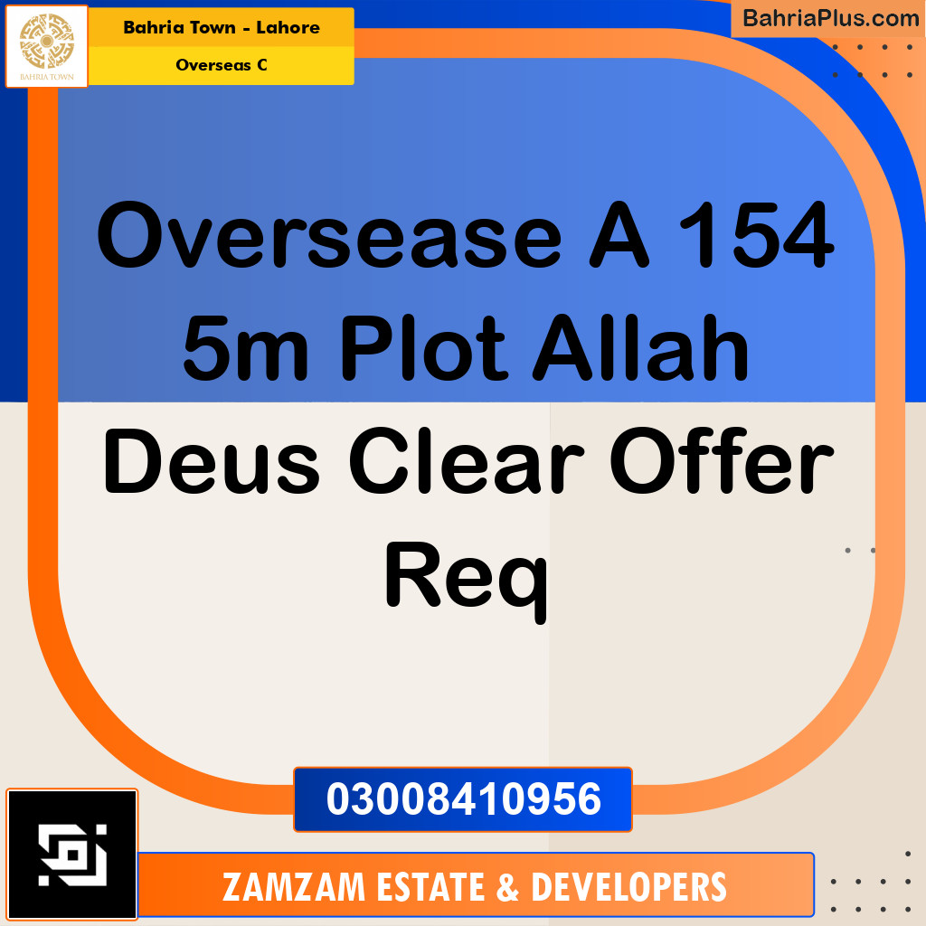 5 Marla Residential Plot for Sale in Overseas C -  Bahria Town, Lahore - (BP-361815)