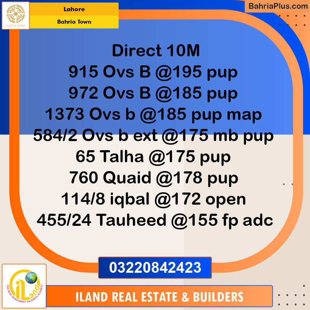 Residential Plot for Sale in Bahria Town, Lahore - (BP-361886)