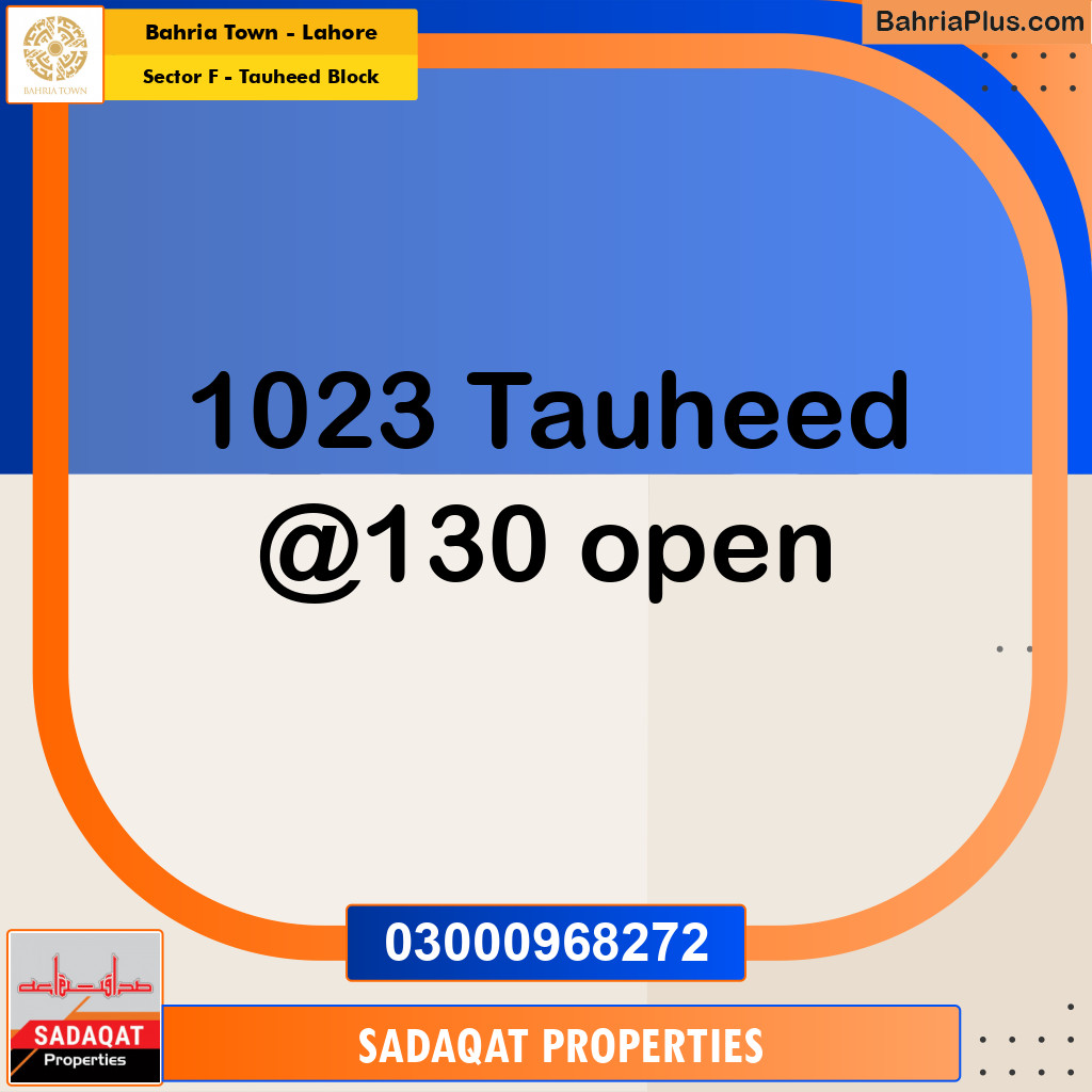 10 Marla Residential Plot for Sale in Sector F - Tauheed Block -  Bahria Town, Lahore - (BP-361903)