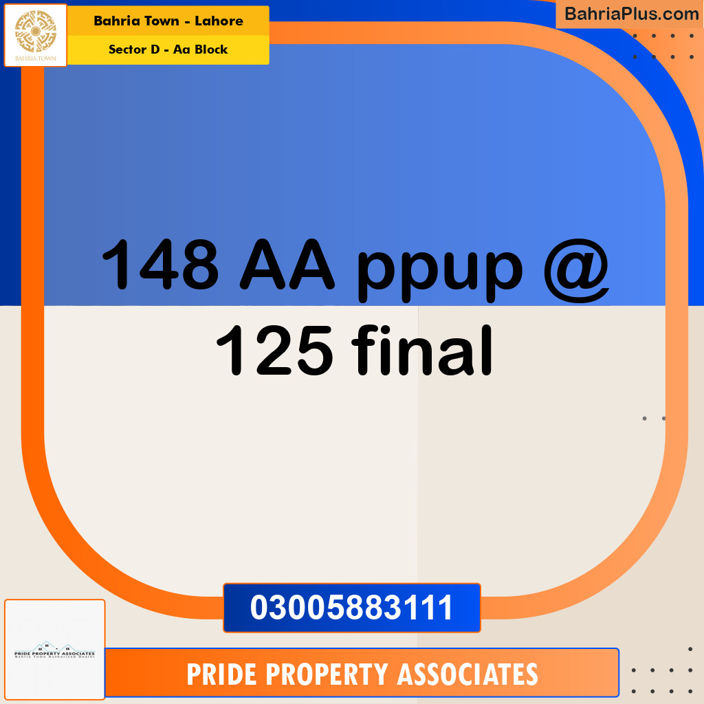 5 Marla Residential Plot for Sale in Sector D - AA Block -  Bahria Town, Lahore - (BP-362213)