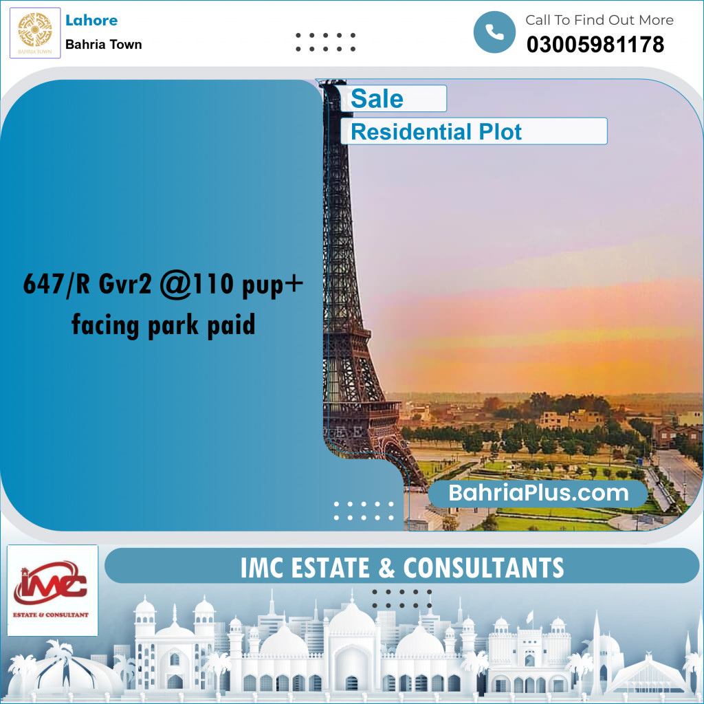 Residential Plot for Sale in Bahria Town, Lahore - (BP-362306)