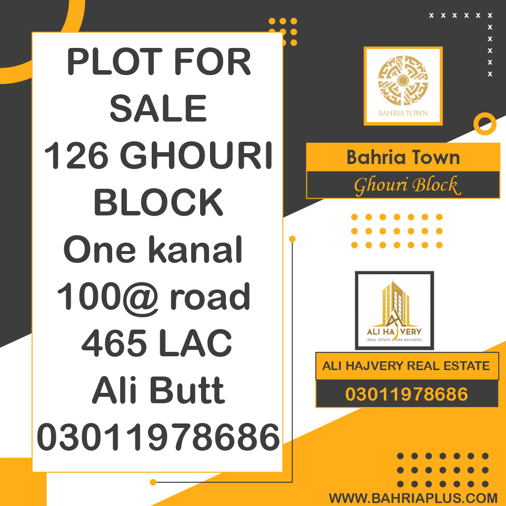 1 Kanal Residential Plot for Sale in Sector B - Ghouri Block -  Bahria Town, Lahore - (BP-362338)