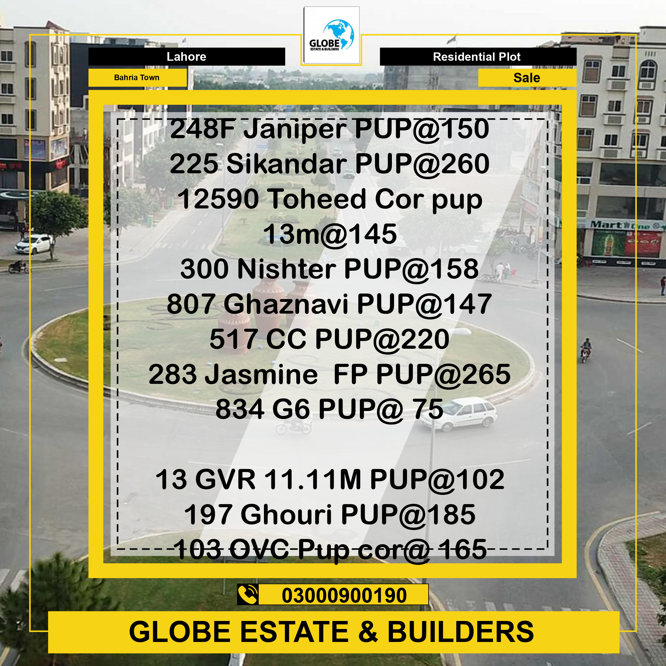 Residential Plot for Sale in Bahria Town, Lahore - (BP-362412)