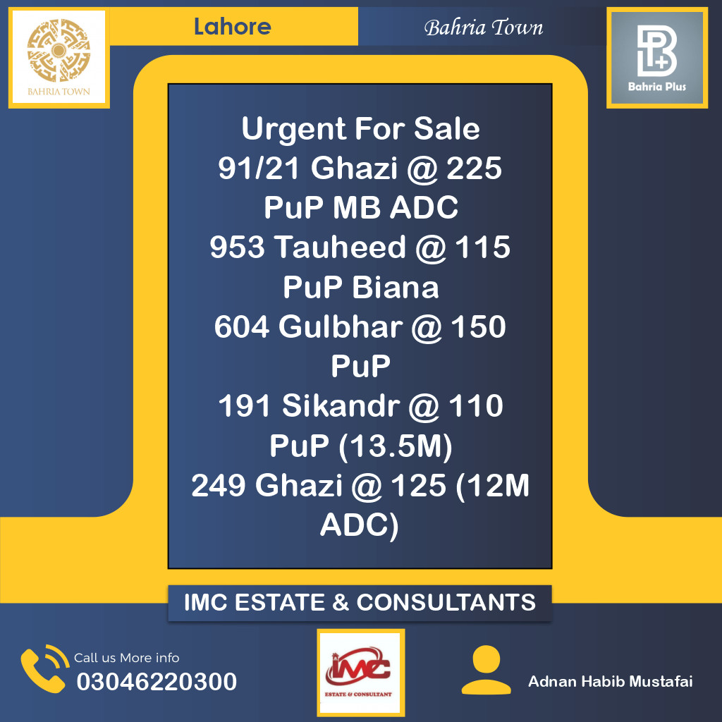 Residential Plot for Sale in Bahria Town, Lahore - (BP-362612)