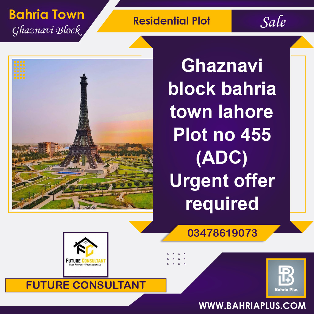10 Marla Residential Plot for Sale in Sector F - Ghaznavi Block -  Bahria Town, Lahore - (BP-362615)