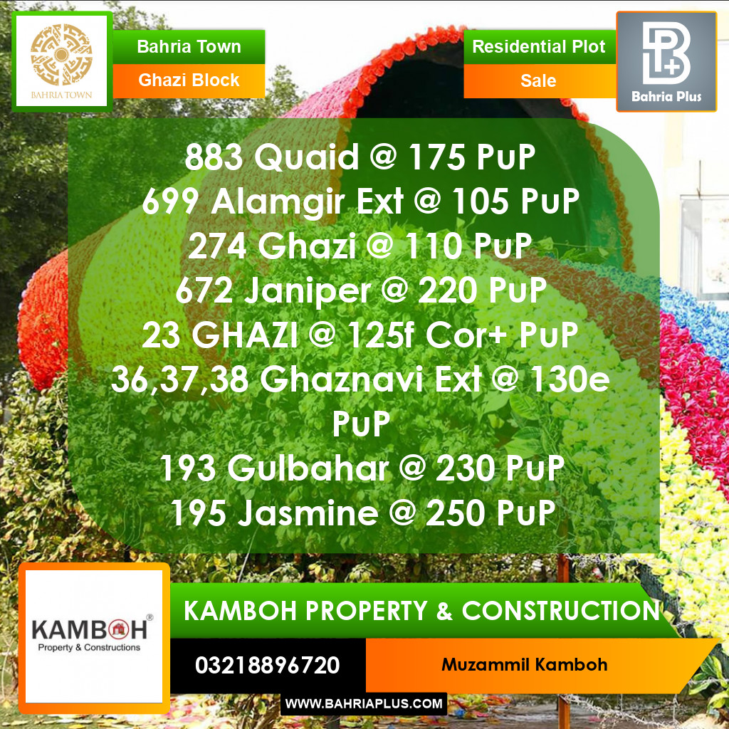 10 Marla Residential Plot for Sale in Sector F - Ghazi Block -  Bahria Town, Lahore - (BP-362760)