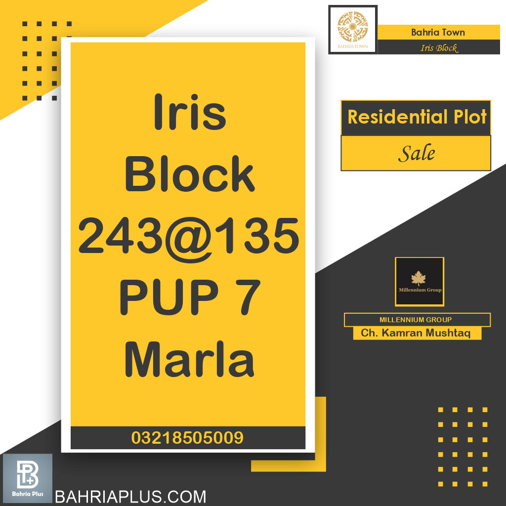 7 Marla Residential Plot for Sale in Sector C - Iris Block -  Bahria Town, Lahore - (BP-362802)