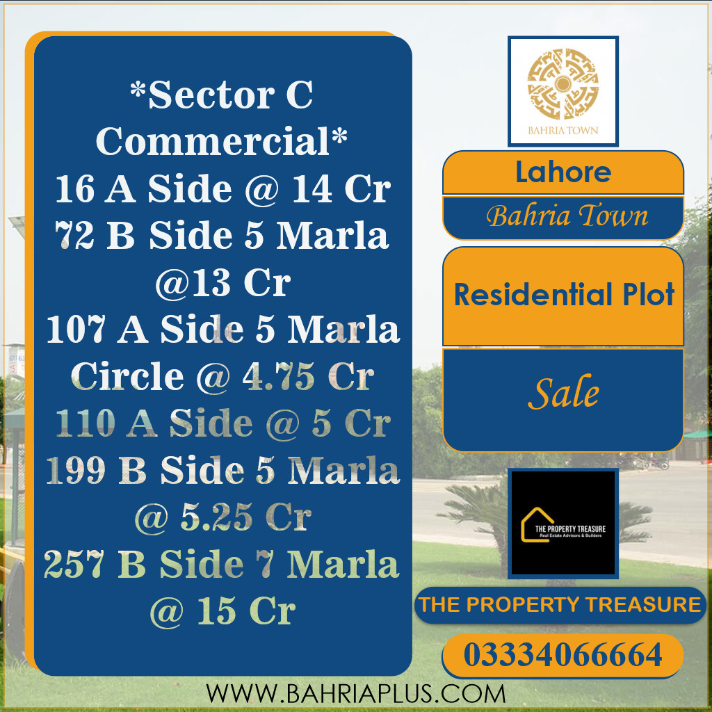 Residential Plot for Sale in Bahria Town, Lahore - (BP-362809)
