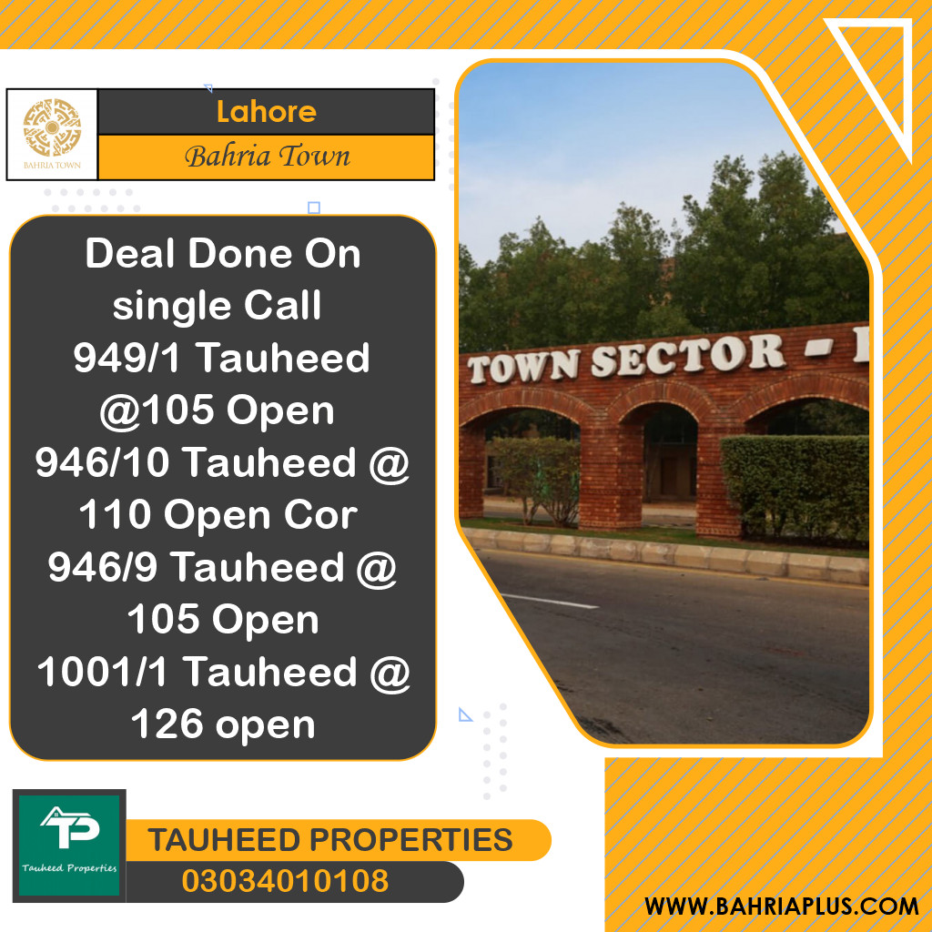 10 Marla Residential Plot for Sale in Bahria Town, Lahore - (BP-362812)