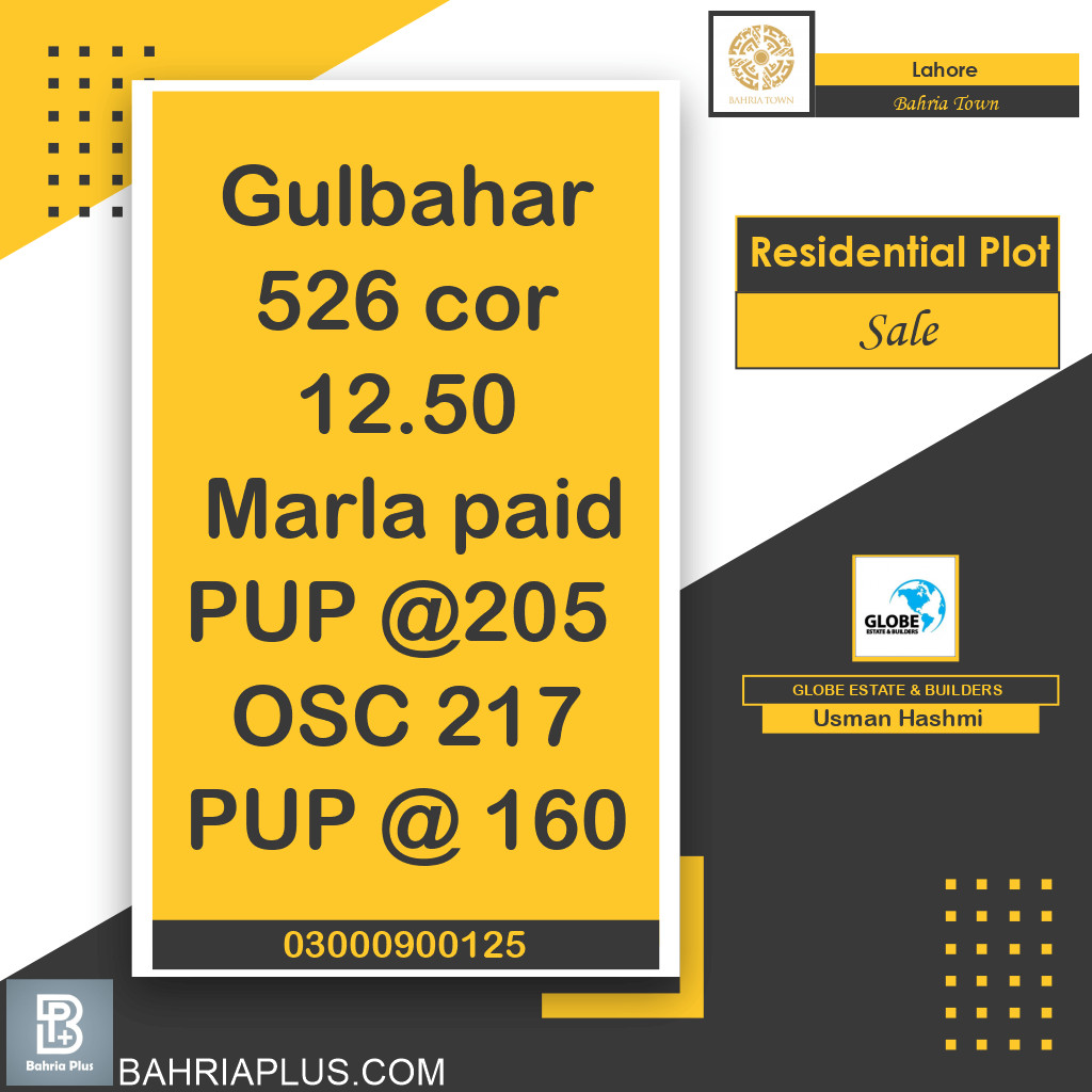 Residential Plot for Sale in Bahria Town, Lahore - (BP-362972)