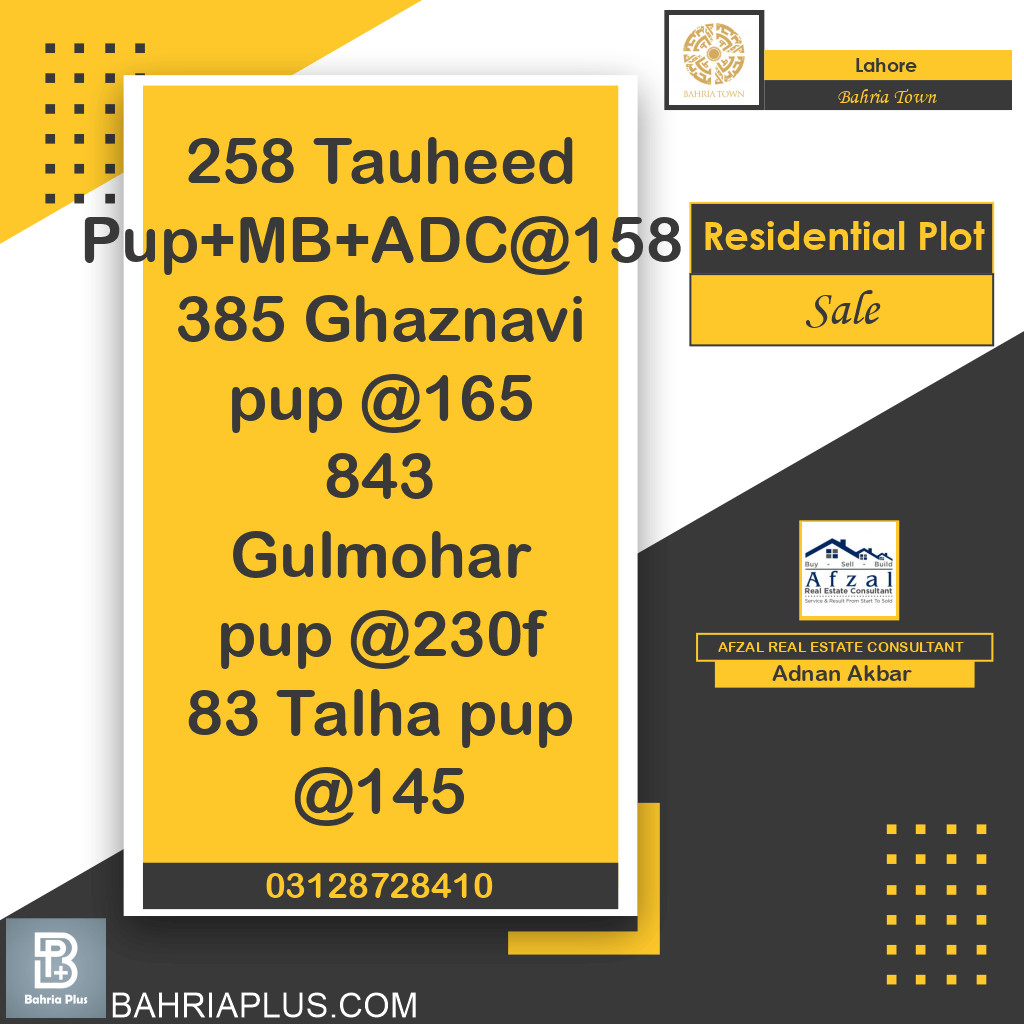 Residential Plot for Sale in Bahria Town, Lahore - (BP-363006)