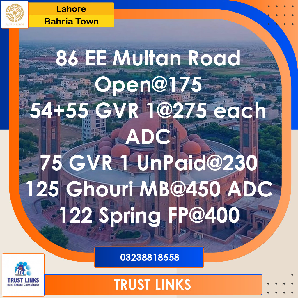 Residential Plot for Sale in Bahria Town, Lahore - (BP-363059)