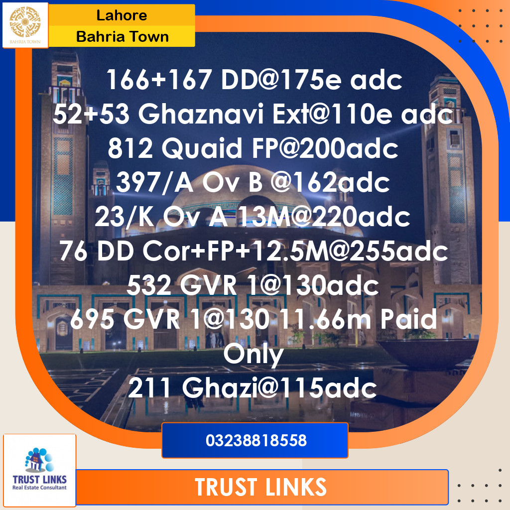 Residential Plot for Sale in Bahria Town, Lahore - (BP-363060)