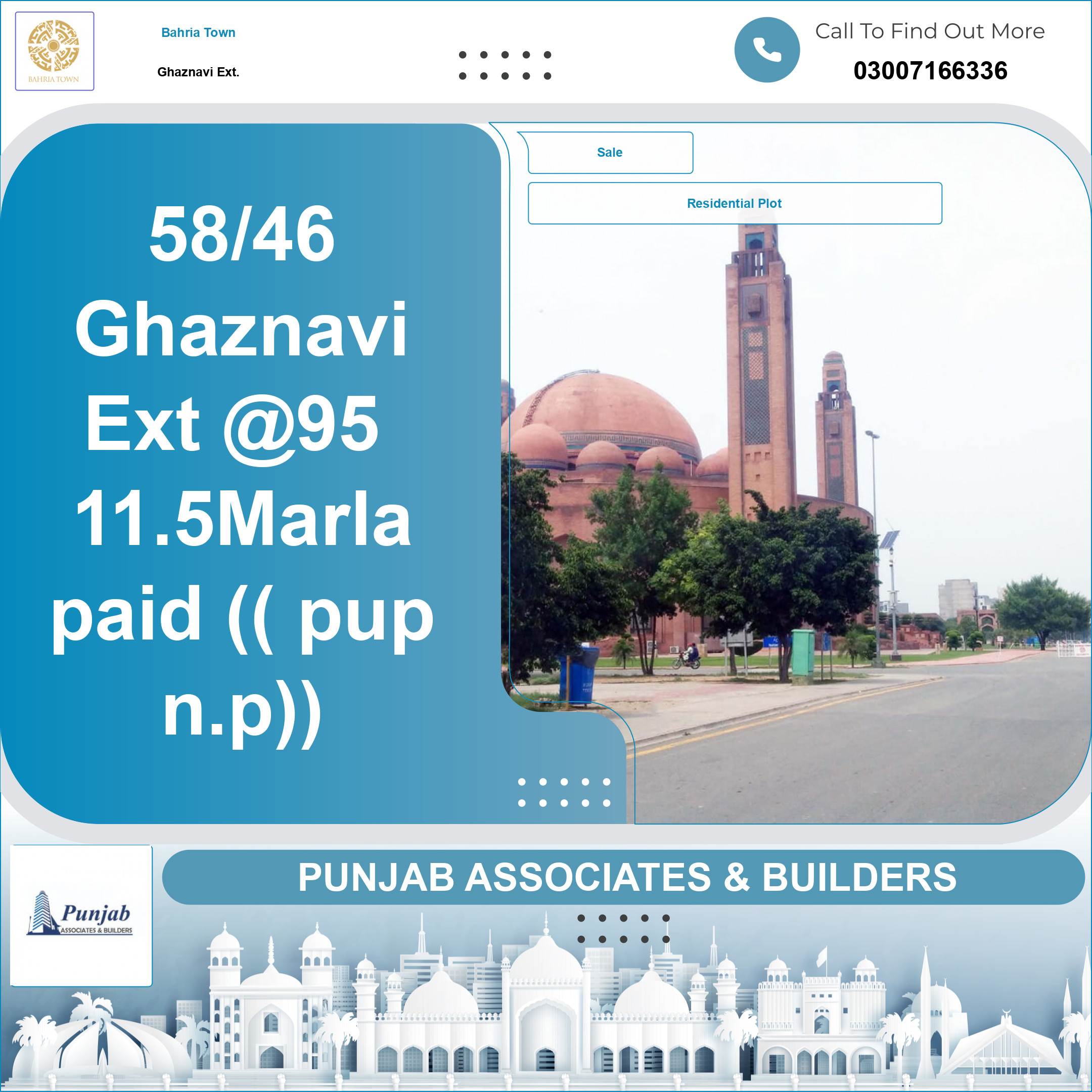 Residential Plot for Sale in Sector F - Ghaznavi Ext. Block -  Bahria Town, Lahore - (BP-363064)