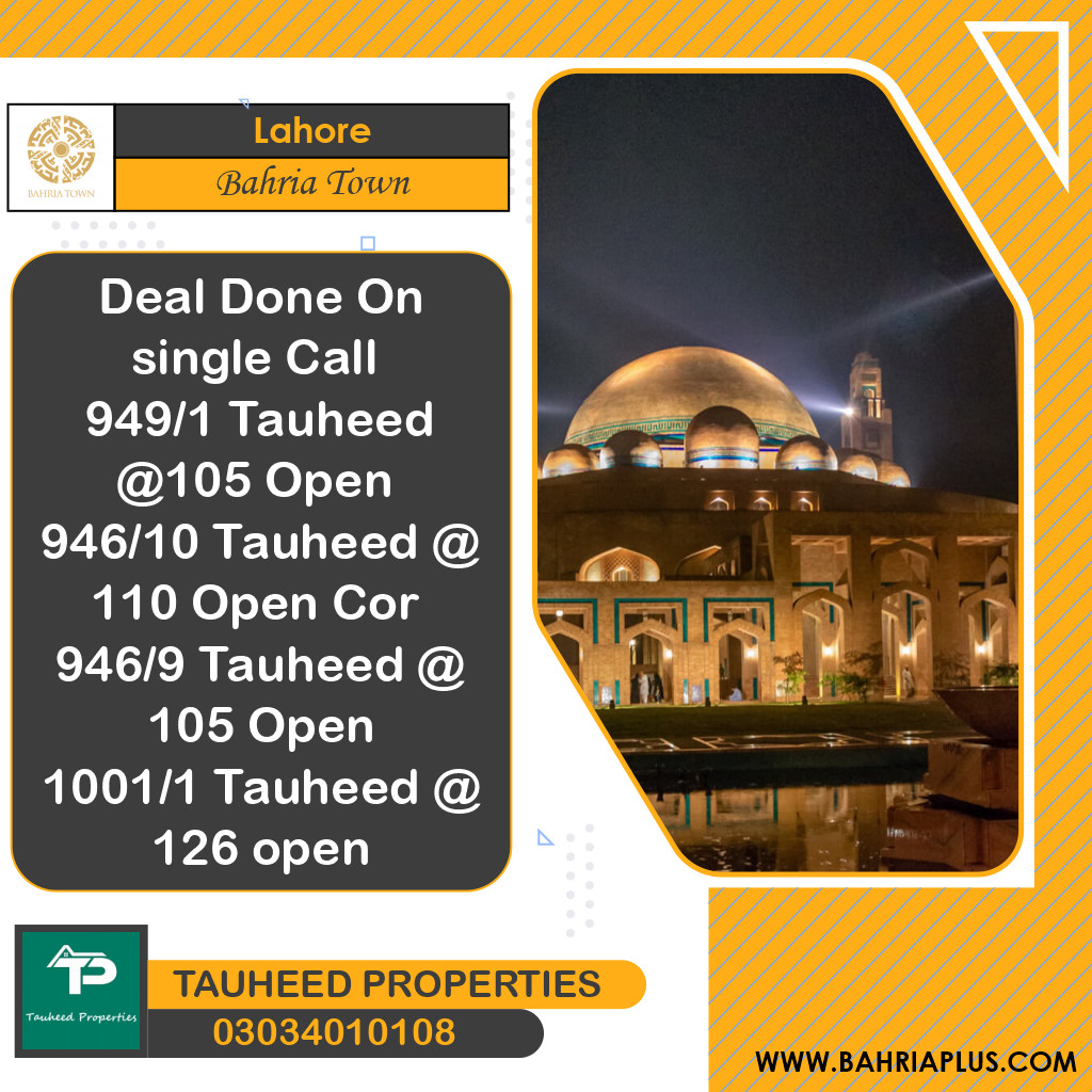 10 Marla Residential Plot for Sale in Bahria Town, Lahore - (BP-363167)