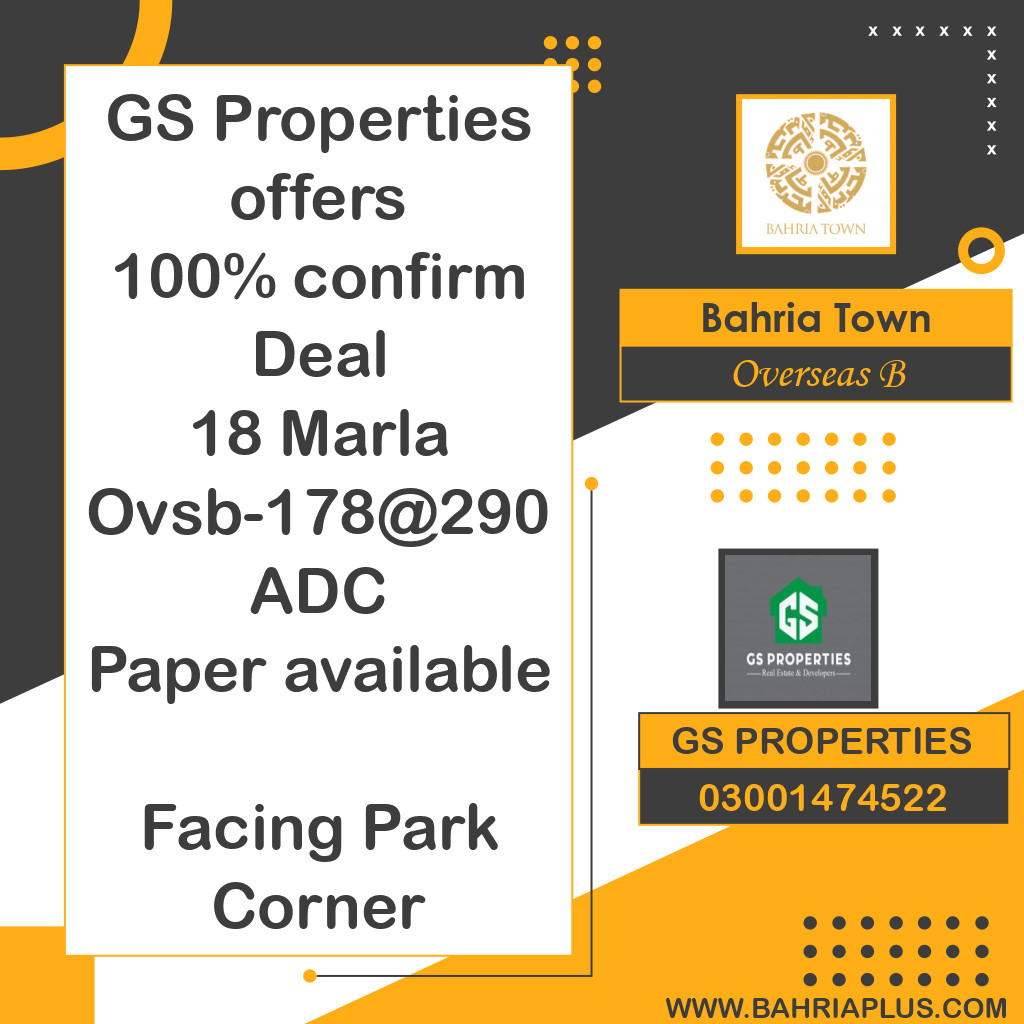 18 Marla Residential Plot for Sale in Overseas B -  Bahria Town, Lahore - (BP-363171)
