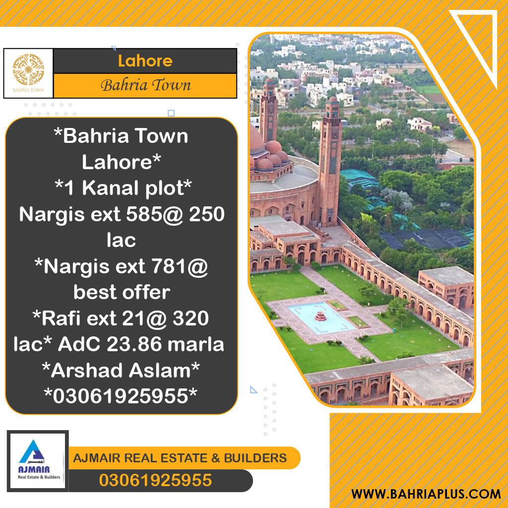 Residential Plot for Sale in Bahria Town, Lahore - (BP-363415)