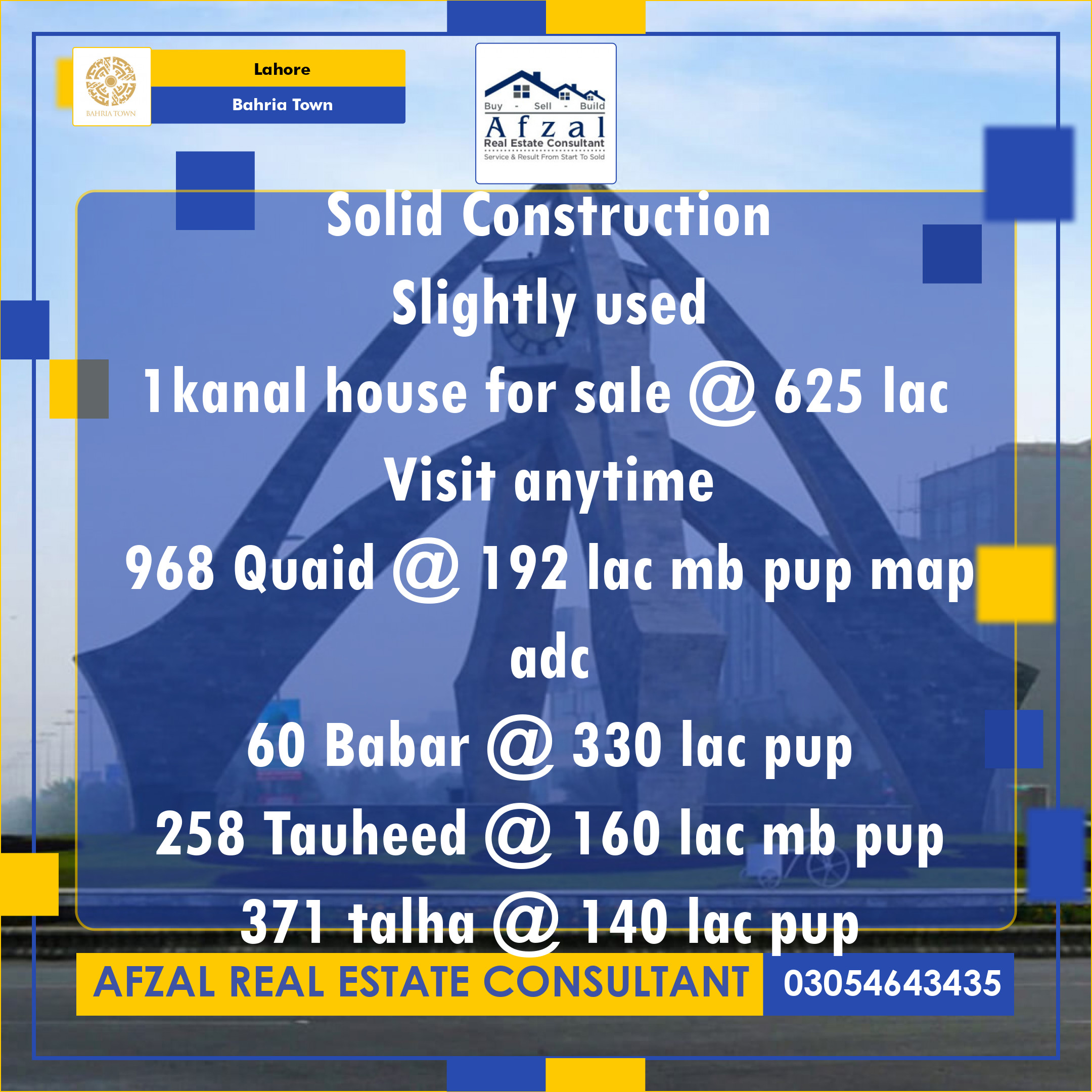 Residential Plot for Sale in Bahria Town, Lahore - (BP-363453)