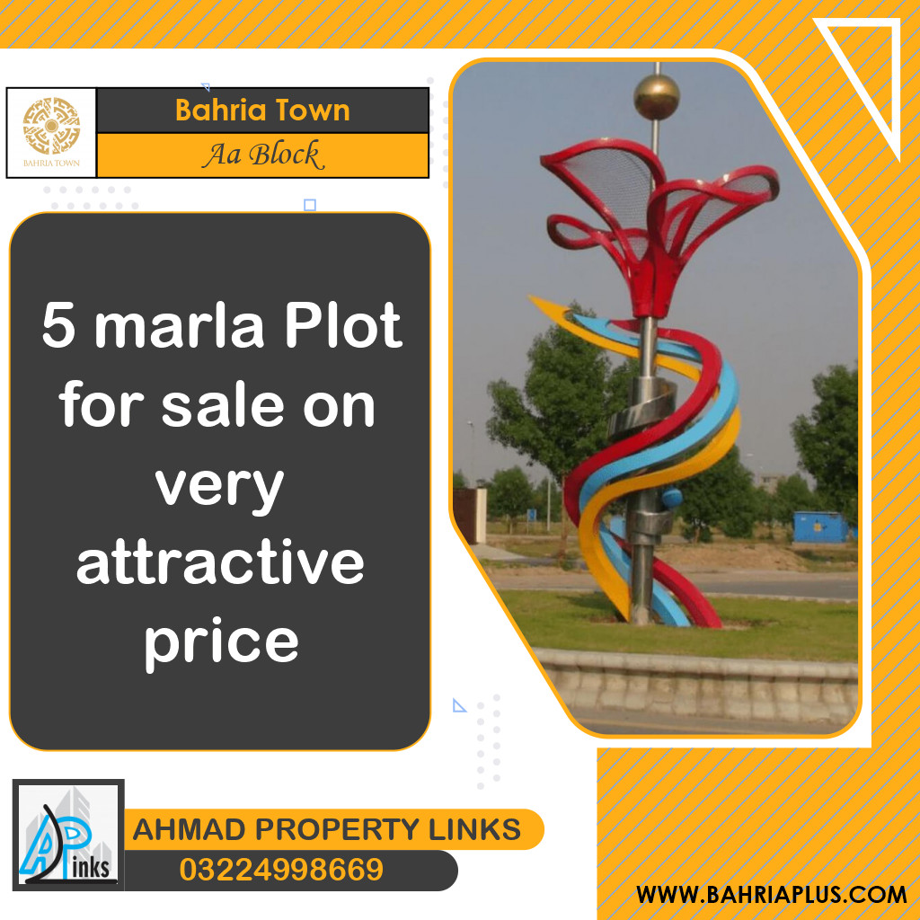 5 Marla Residential Plot for Sale in Sector D - AA Block -  Bahria Town, Lahore - (BP-363458)