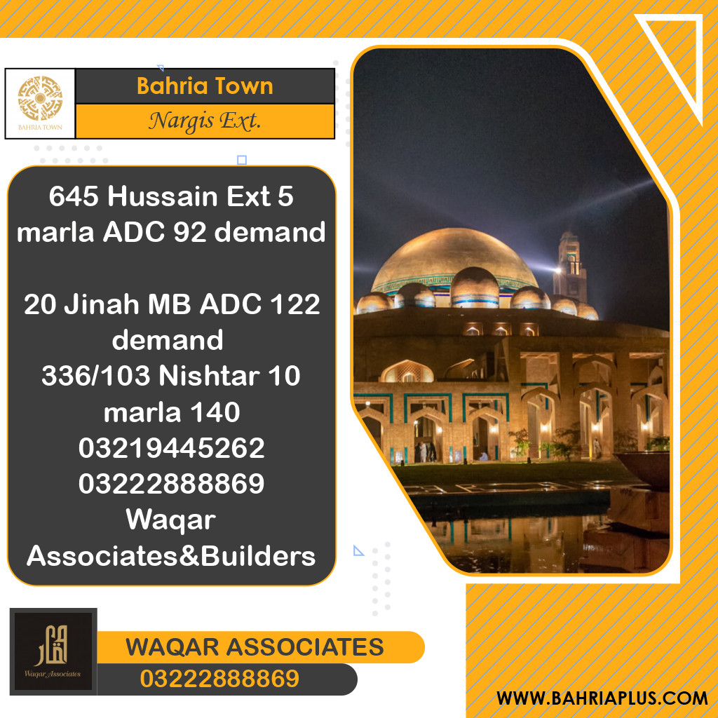 5 Marla Residential Plot for Sale in Sector C - Nargis/Hussain Ext. -  Bahria Town, Lahore - (BP-363468)
