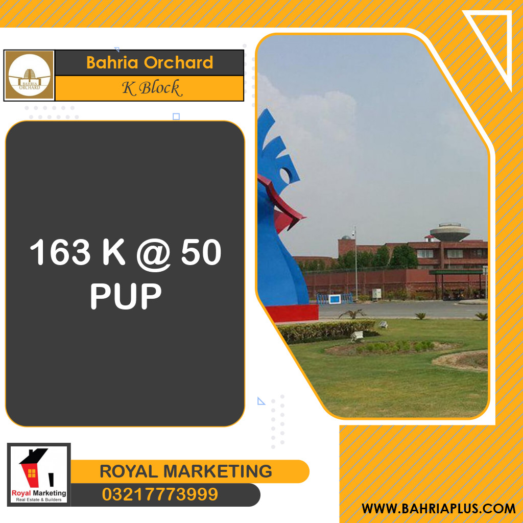 5 Marla Residential Plot for Sale in Phase 2 - K Block -  Bahria Orchard, Lahore - (BP-363500)