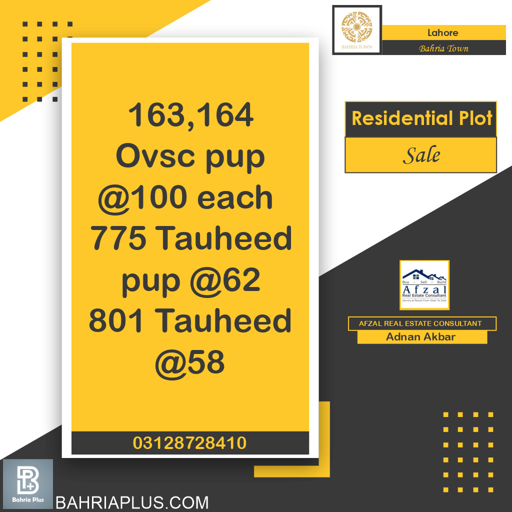 Residential Plot for Sale in Bahria Town, Lahore - (BP-363519)