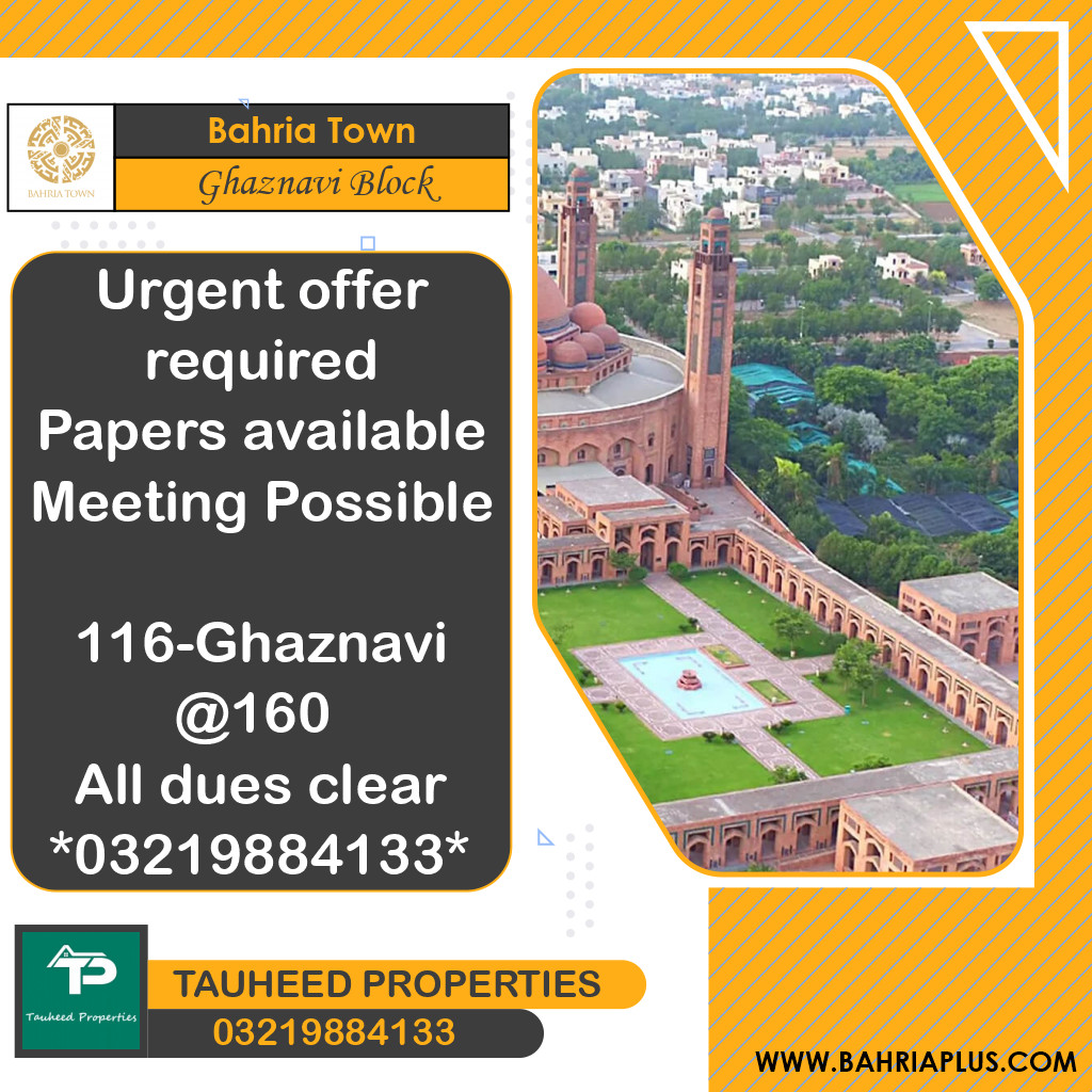10 Marla Residential Plot for Sale in Sector F - Ghaznavi Block -  Bahria Town, Lahore - (BP-363695)