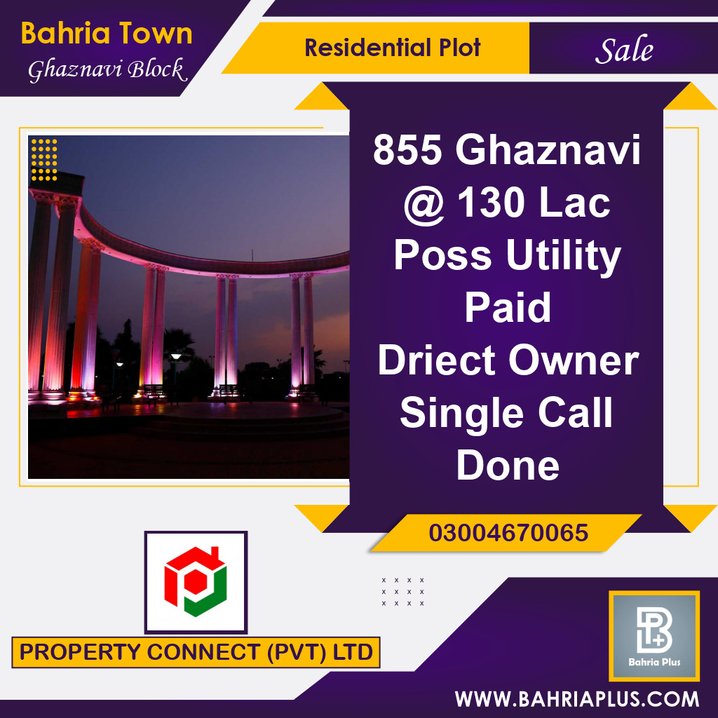 10 Marla Residential Plot for Sale in Sector F - Ghaznavi Block -  Bahria Town, Lahore - (BP-363867)