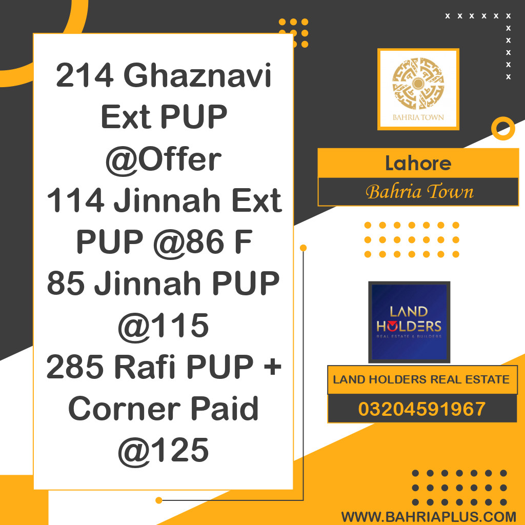 Residential Plot for Sale in Bahria Town, Lahore - (BP-363880)