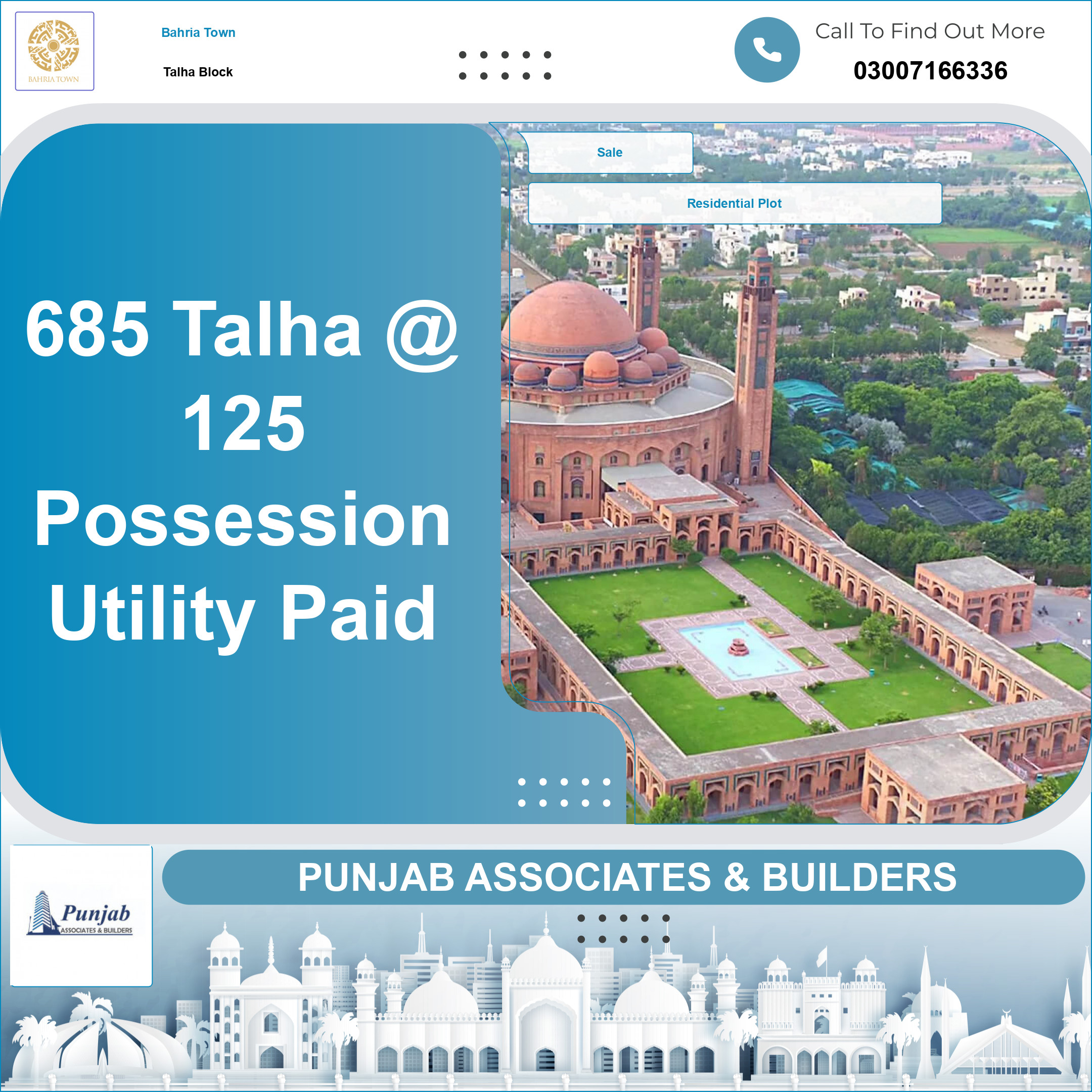 Residential Plot for Sale in Sector F - Talha Block -  Bahria Town, Lahore - (BP-363909)