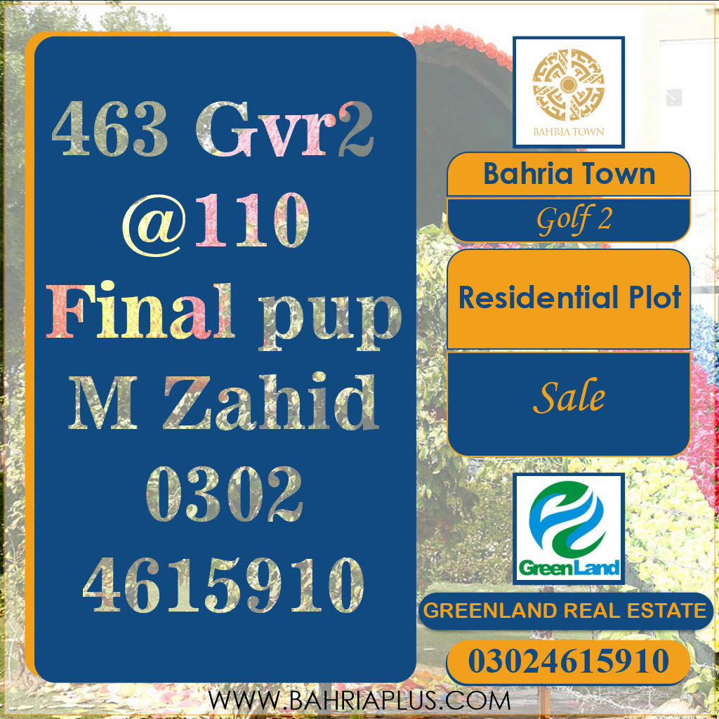 10 Marla Residential Plot for Sale in Golf Phase 2 -  Bahria Town, Lahore - (BP-364000)